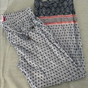 Patterned Wide Leg Pants